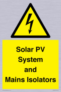 Solar PV System and Mains Isolators